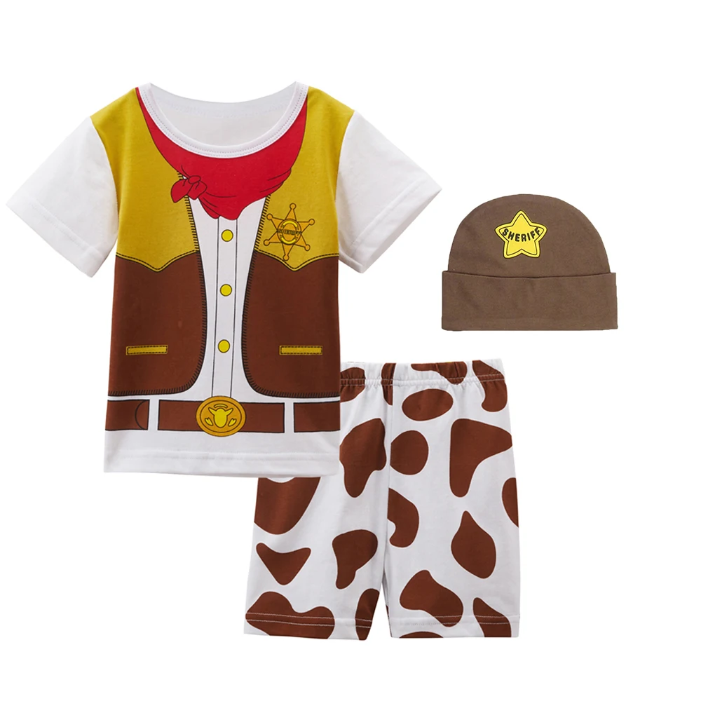 Костюм полиции для маленьких мальчиков, комплект одежды с шапкой, футболка для младенцев+ штаны+ шапка, шапочка для новорожденных, косплей, Ropa Bebe, костюм для малышей