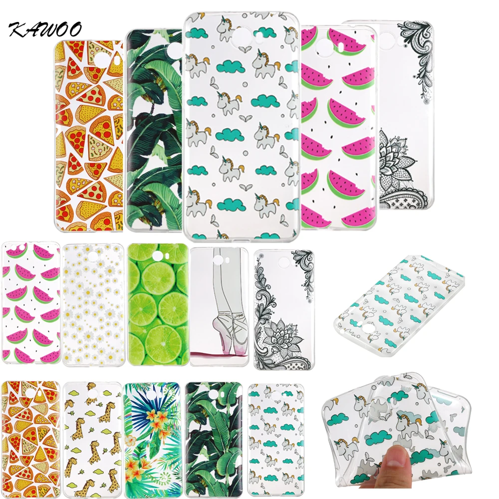 

P9 lite Colorful Patterned Clear Gel soft TPU Case For Huawei P9 Honor 5C Y5 II Y6 II Compact P8 lite 2017 P10 Honor 6C Nova 2