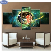 Фото на заказ, мозаика, вышивка, сделай сам, 5D, с изображением символа «Инь и Ян» земли во вселенной, алмазная живопись вышивка крестом, 3D, алмаз, фотографии, 5 шт./компл