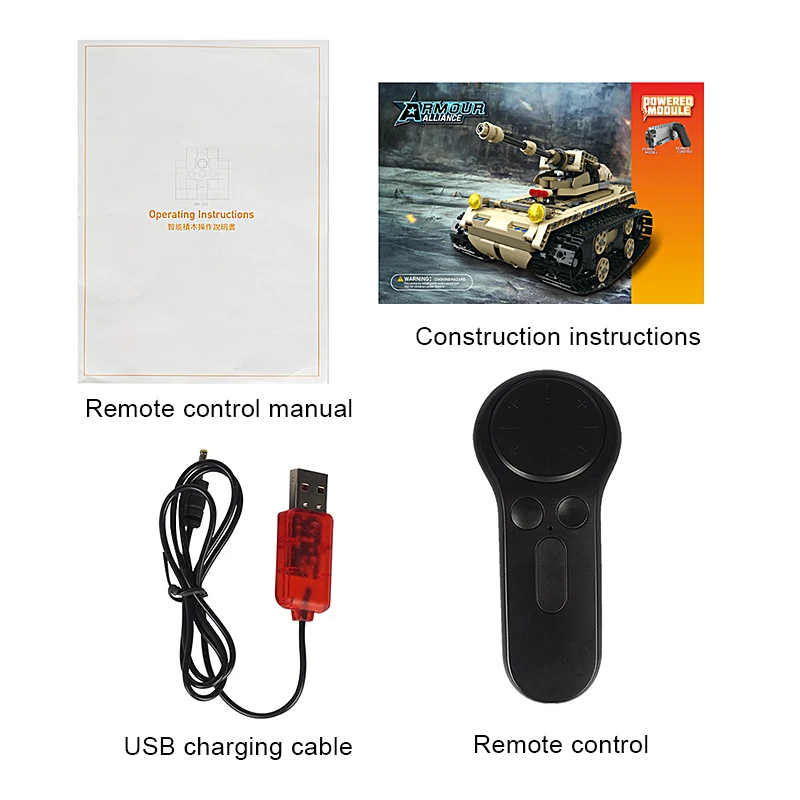Remote Control Smart Tank Car Children's Educational DIY Building Blocks Toy Combination for Children's Gifts