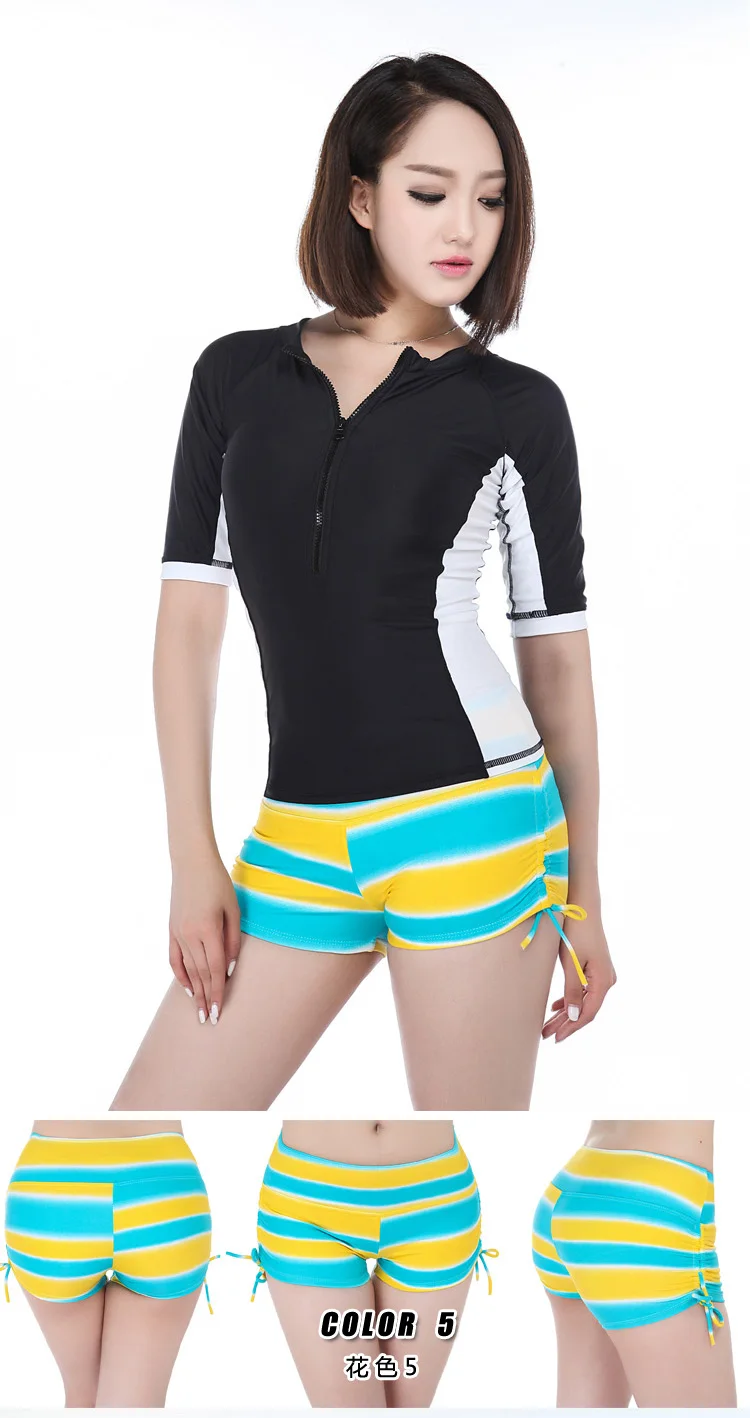 Разноцветные купальники женские штаны с высокой талией XXL увеличивающие размер шорты для плавания плавки Черный Белый Розовый Синий принт M L S