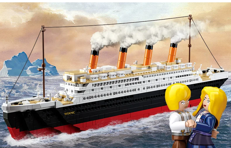 Sluban RMS Titanic 3D City Ship 1021PCS Construction Brick Block Set Educational Hobbies Toys Minifigure Compatible