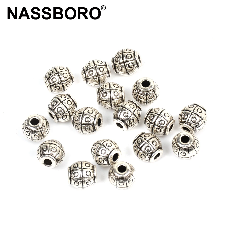 

20Pcs 8mm Antique Silver Round Spacer Loose Beads Metal Beads Charms Connectors Necklace Bracelet Jewelry Making Diy Accessories