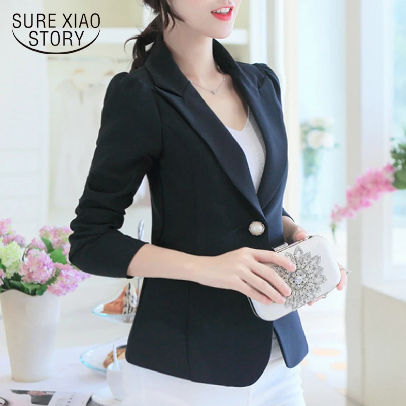 

vadim 2019 coats and jackets women long sleeve jacket women elegant slim solid black office ladies outwear jacket women D203 90