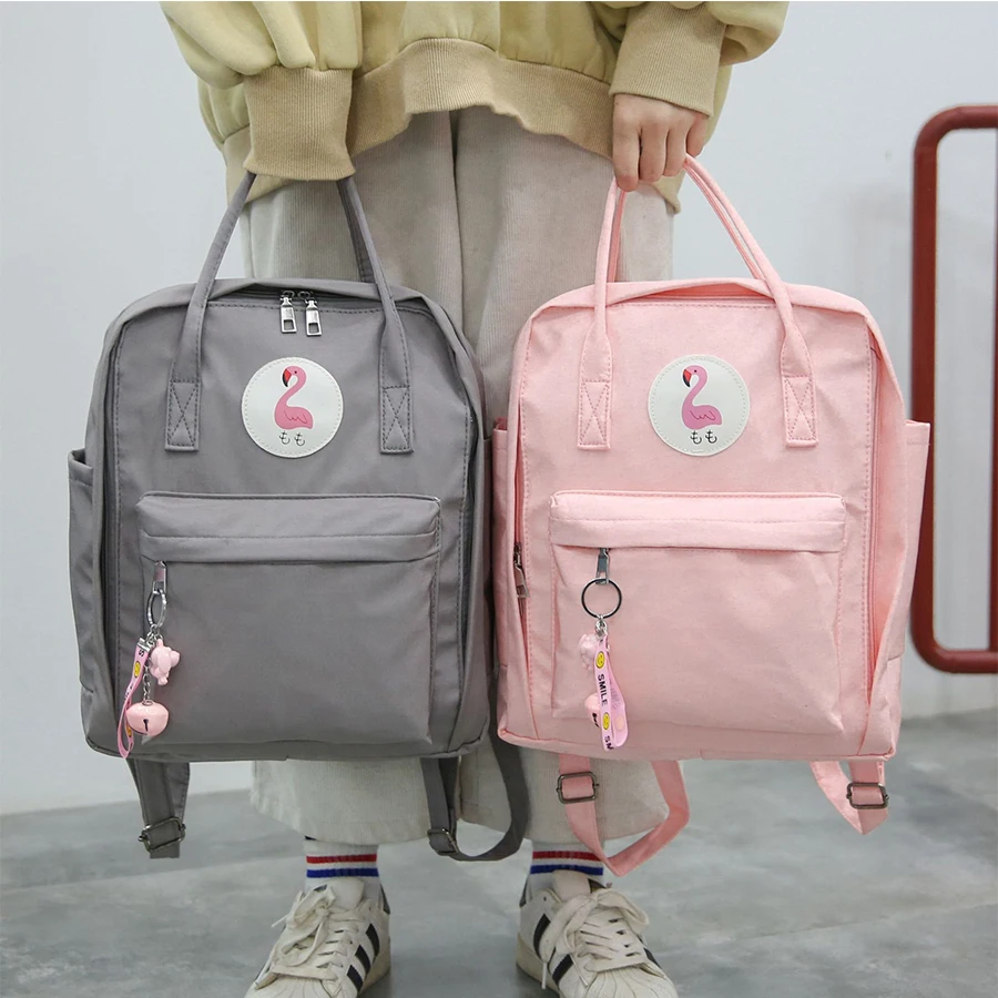 

Preppy Waterproof Nylon Women Backpack Fashion Flamingo Female Backpack School Bag For Girls Harajuku Student Bookbag Mochilas
