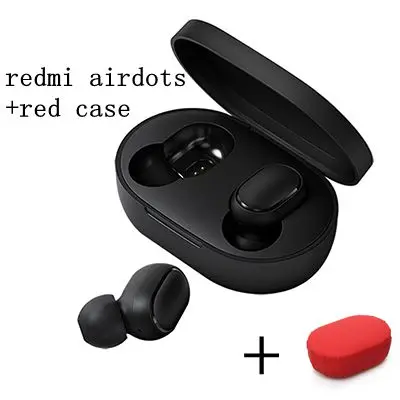 Беспроводные bluetooth-наушники Xiaomi Redmi Airdots TWS, водонепроницаемые, в уши, стерео, басы, наушники BT 5,0 AI, управление громкой связью, наушники - Цвет: Add red case