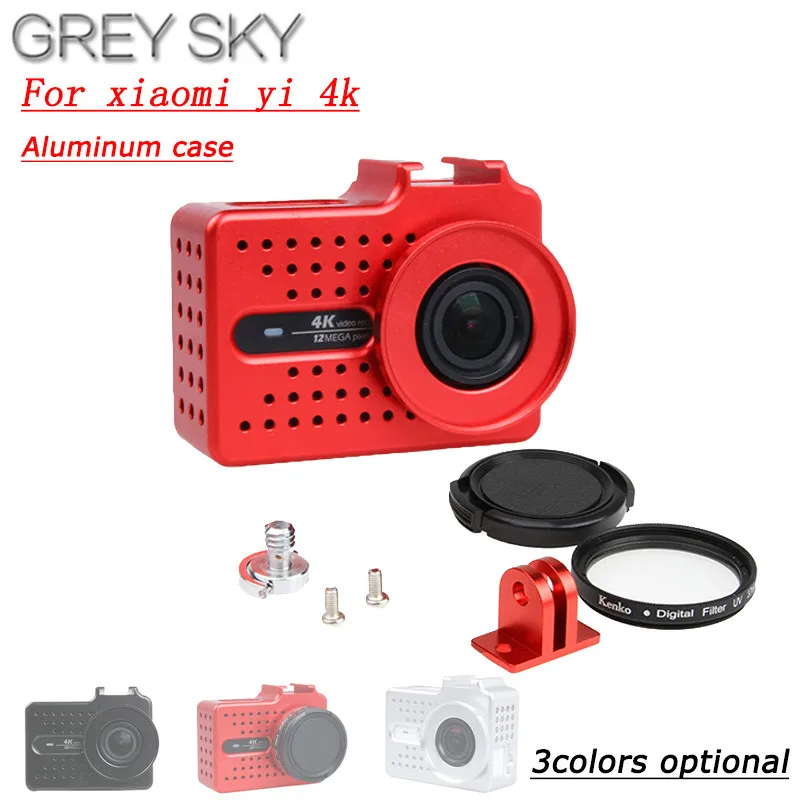 

New for Xiaomi Yi 2 4k 4k+ Accessory Aluminium Alloy Metal Housing Frame Protective Case +UV filter for Xiao Yi 4k action camera