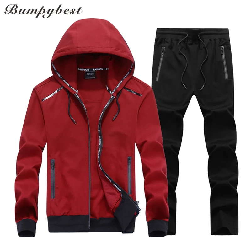 Bumpybeast 2018 Новый весна-осень Мужская спортивная одежда Большие размеры 6XL 7XL 8XL 9XL куртка с капюшоном + штаны спортивный костюм Для мужчин