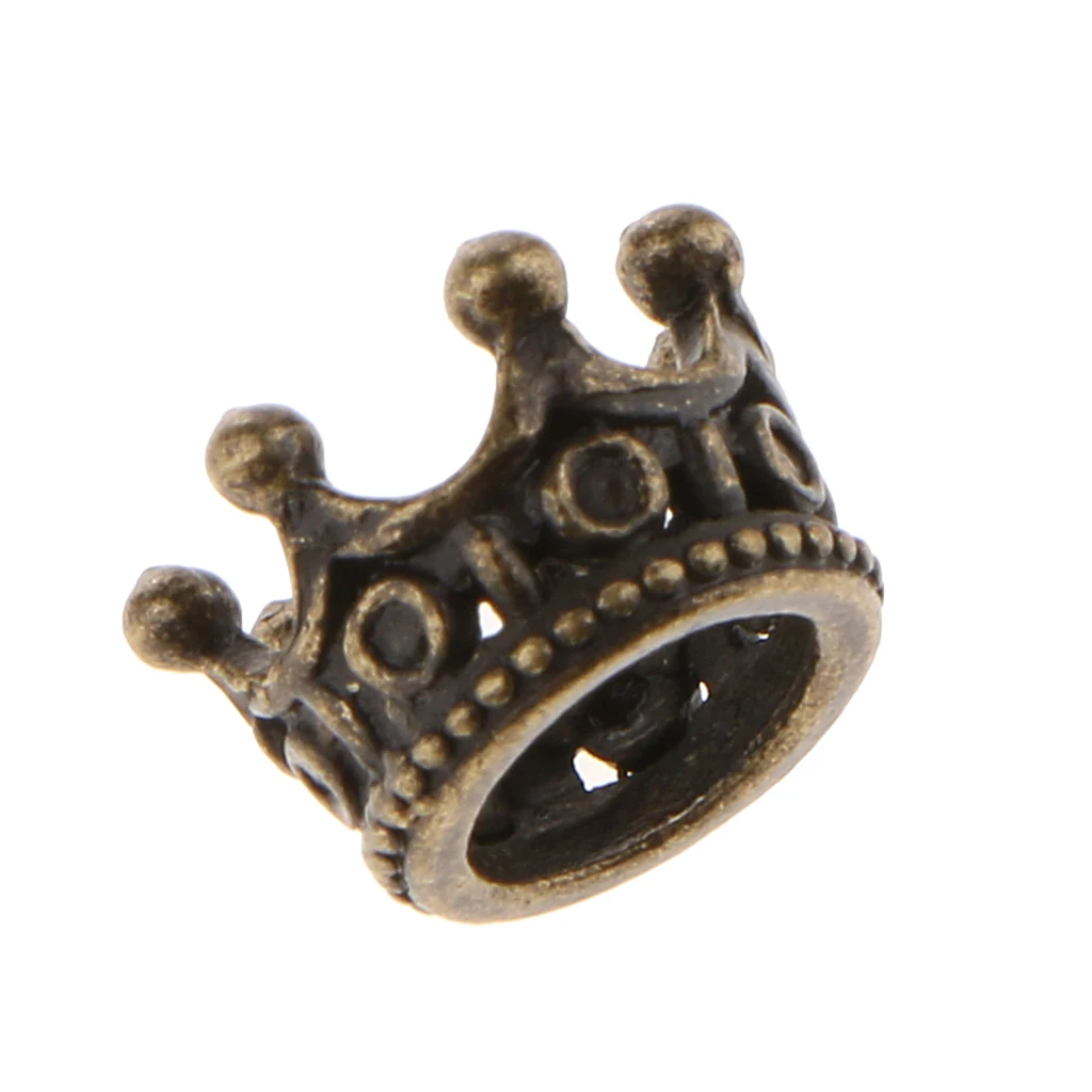 10 Pieces Europe Style Fashion Jewelry Crown Beads Charm Bracelets & Bangles Big Hole European Beads Fits Bead Bracelets 6 X11mm
