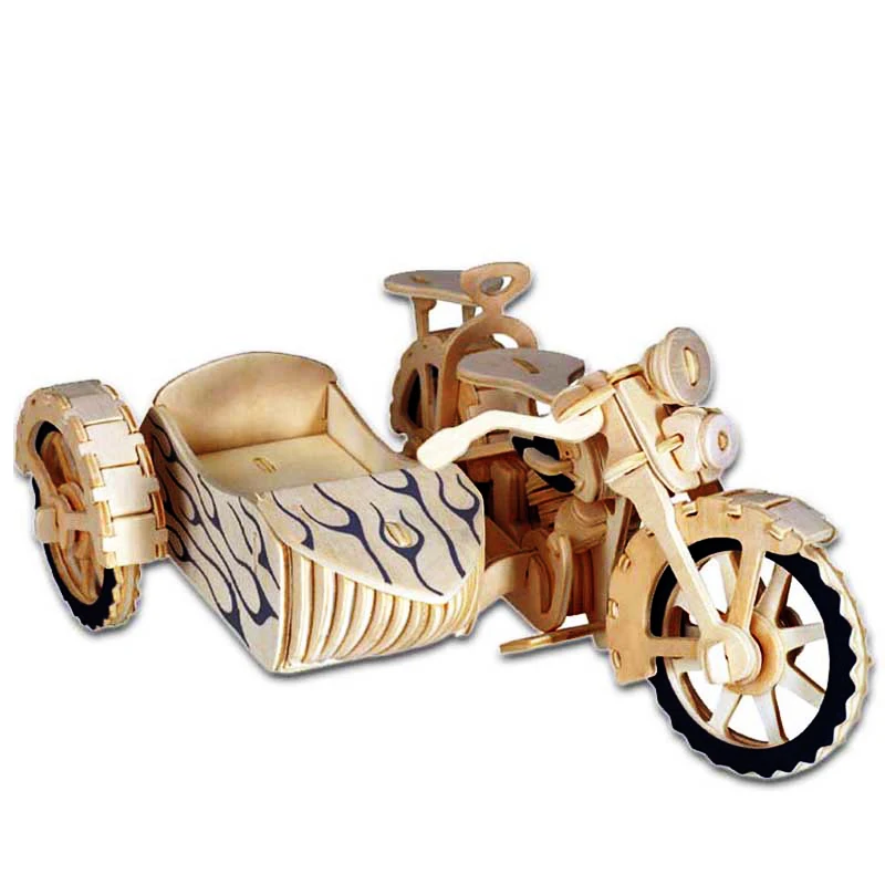 A Kids Toy Of 3D Wooden Puzzle For Children Motorcycle Sidecar A Best Montessori Educationaly Diy Toy As A Hobby Gift For Family