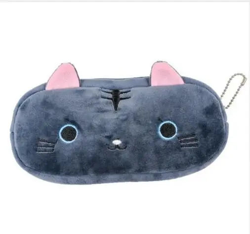 Милые карандаши с котами Чехлы для девочек Kawaii плюшевая ручка сумка черный карандаши с котами чехол Эсколар канцелярия; школьные принадлежности - Цвет: Красный