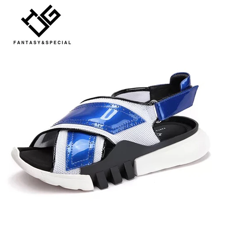 

IGU Shoes Woman Sandals Flat 2019 Patent Leather Breathable Non-slip Beach Sandals Females Chaussures Femme Ete Nouveau Sandale