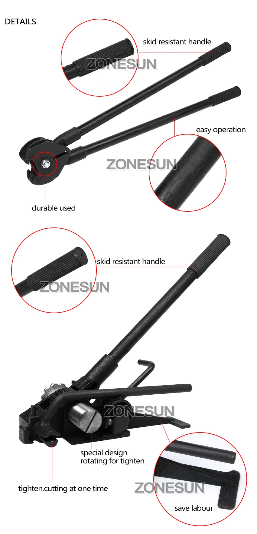 ZONESUN HM-98 общее руководство Сталь обвязки инструмент стальной ОБВЯЗОЧНЫЙ натяжитель и уплотнитель для Сталь ремень 32 мм