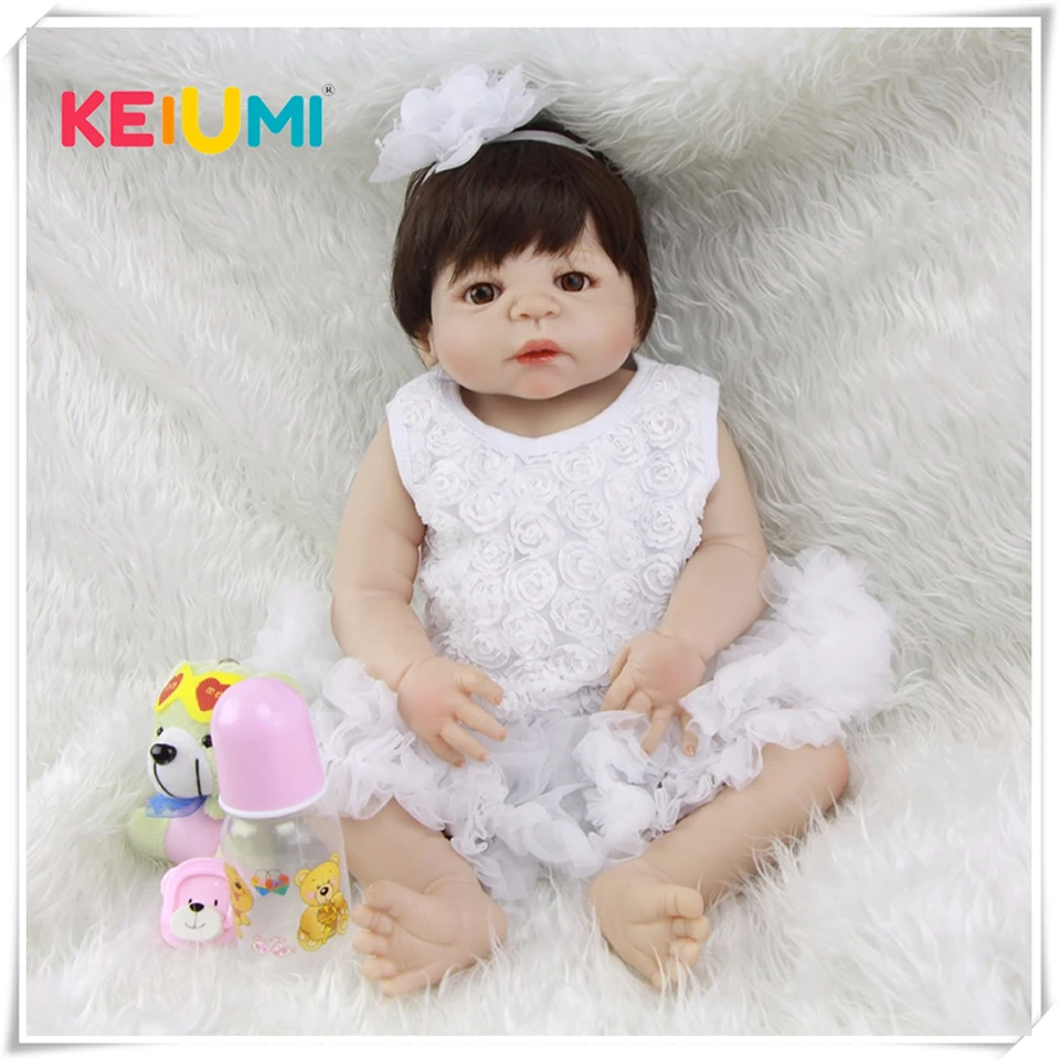 Beste Levensechte 23 inch Prinses Meisje Baby Poppen Vol Siliconen 57 cm Realistische Reborn Poppen Te Koop Voor kinderen Dag Gift kids Playmate