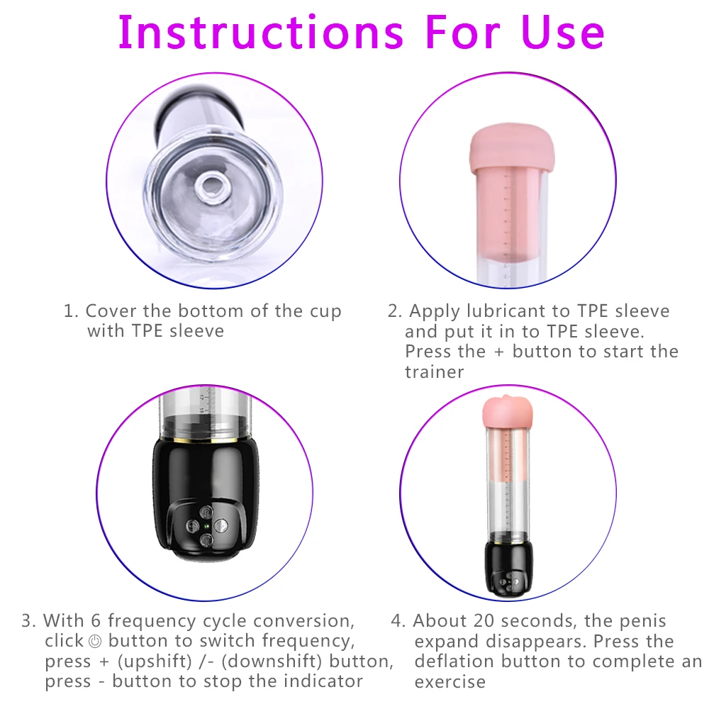 Bombas de pene eléctricas bombas de vacío recargables automáticas USB fuertes para agrandar el pene