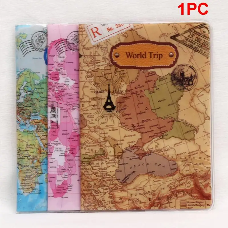 

Unisex Waterproof Fashion PVC Passport Holder World Map Travel Passport Cover Case Passport Holder Documents Folder Bag