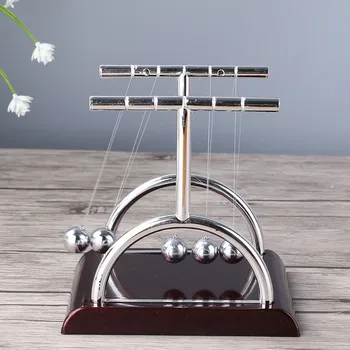 

Home Figurine European-style T-type Stainless Steel Ball Swing Newton Ball Metal Iron Ball Forever Dynamic Ball Chaos Pendulum
