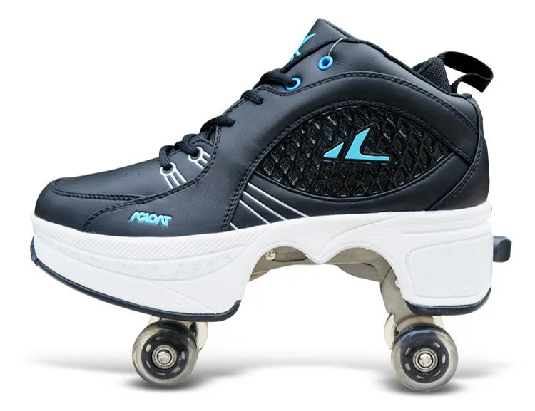 Roller Shoes Skate Shoes Skates Wheels Retractable Multifunctional Deformation Shoes 2 in 1 Unisex Adult Kids Outdoor Sports Shoes Beginners Gift