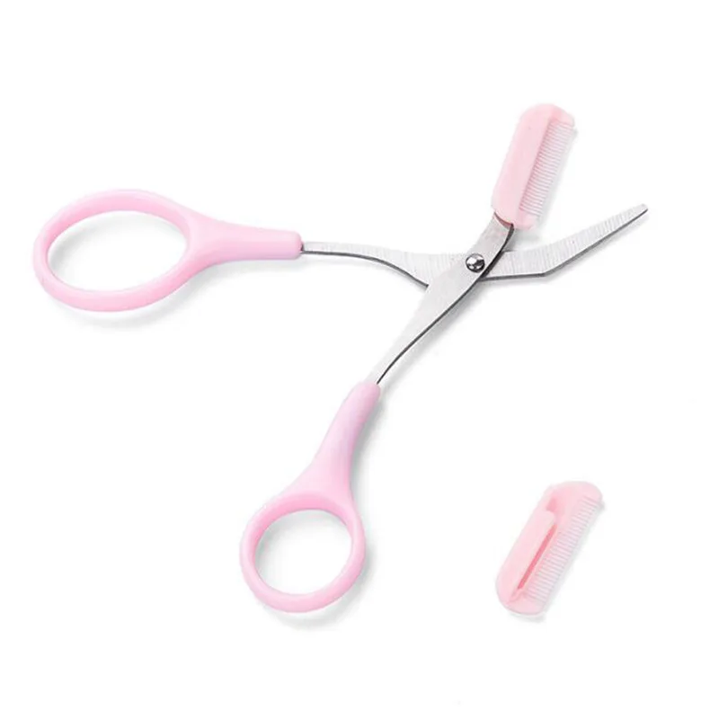

Grooming Shaping Eyebrow Trimmer Scissors Hair Removal Eyelash Hair Clips eye brow trimmer With Comb