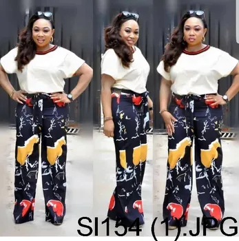 

Thanksgiving Day Best Selling African Women Clothes high quality Women Round neck tops and trousers for Nigerian Women