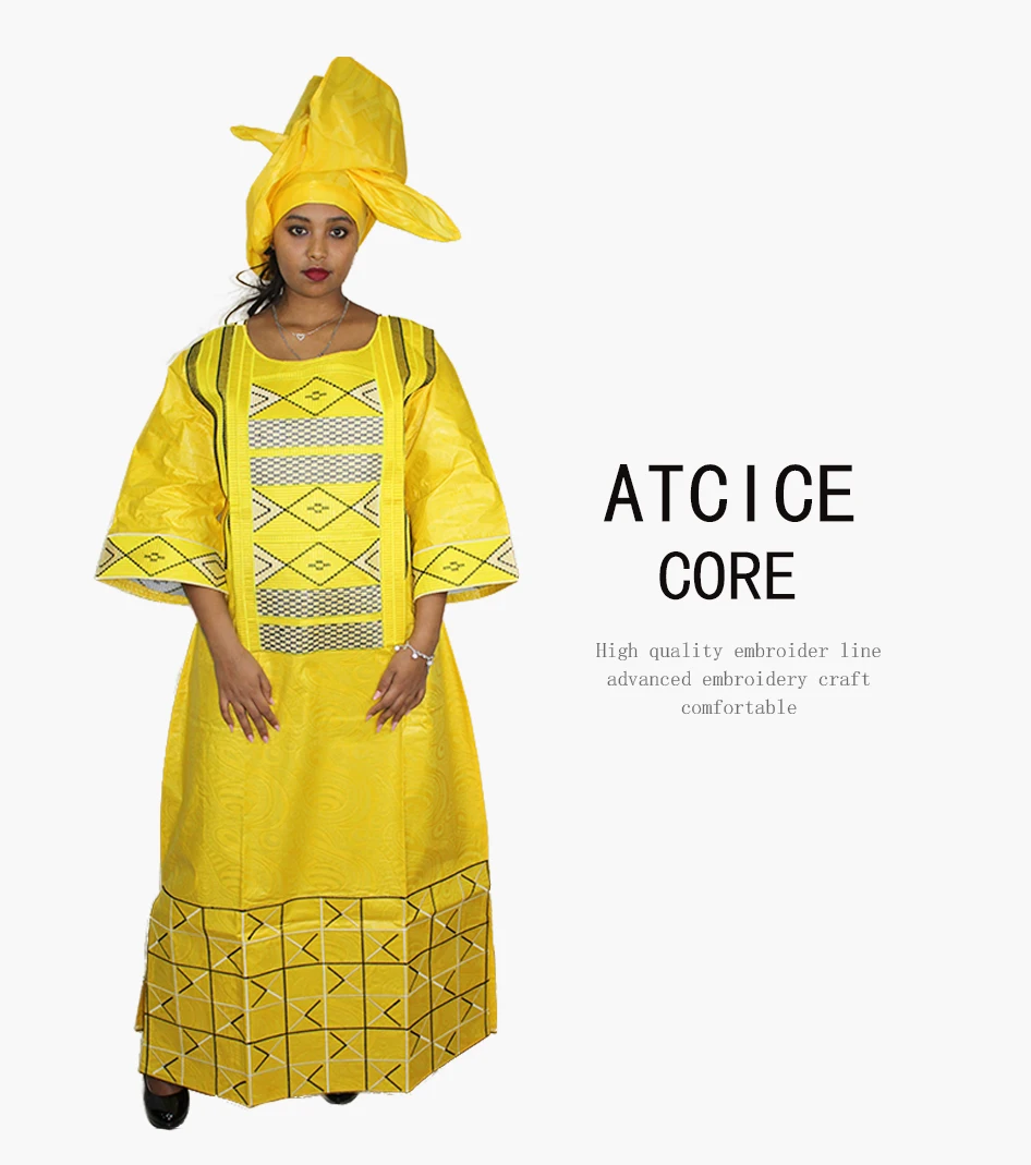 african outfits for ladies Free Shipping African Dresses For Women  Dashiki African Clothing New African Bazin Riche Embroidery Design Long Sleeve A061 african wear for ladies