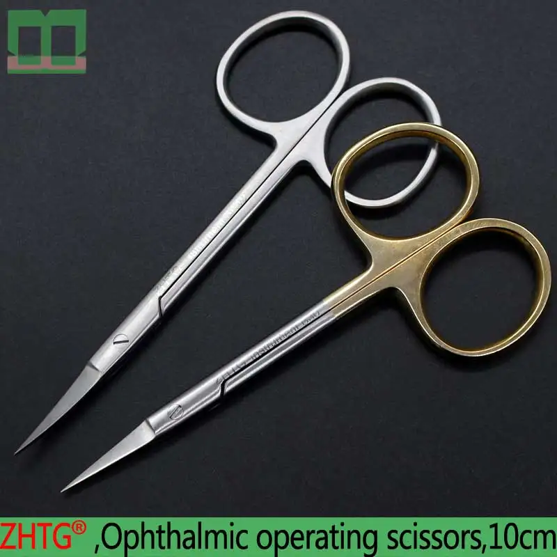 Tesoura de Aço Oftálmica Tesoura Operacional Aureate Handle Fine Sharp Instrumentos Cirúrgicos 10 Centímetros Micro Inoxidável Expresso Corte