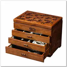 New items large wooden jewelry box jewelry necklace earrings high end European retro Princess box makeup