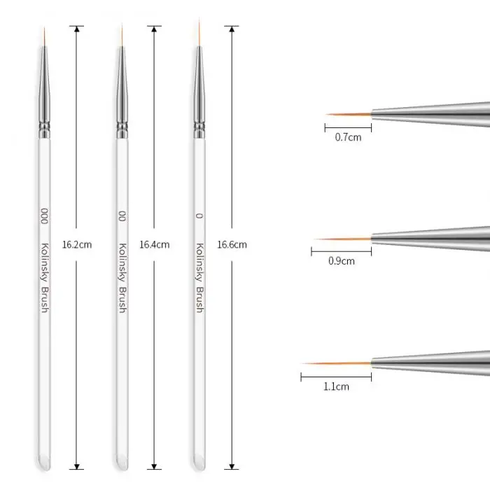 3 шт ручка с кистью для нанесения УФ-геля дизайн ногтей, ручка с кисточкой Раскрашивание Рисование краски салон набор инструментов- MS