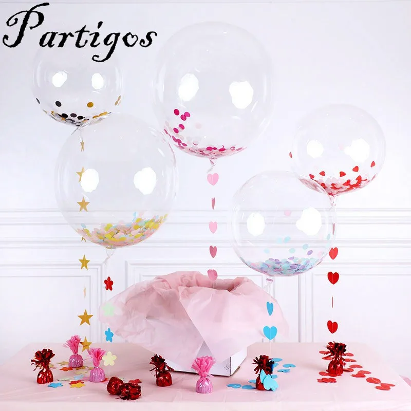 1 шт. 18 дюймов прозрачный пузырь, разноцветные надувные шары для конфетти кулон одежда для свадьбы, дня рождения украшения гелий подарки