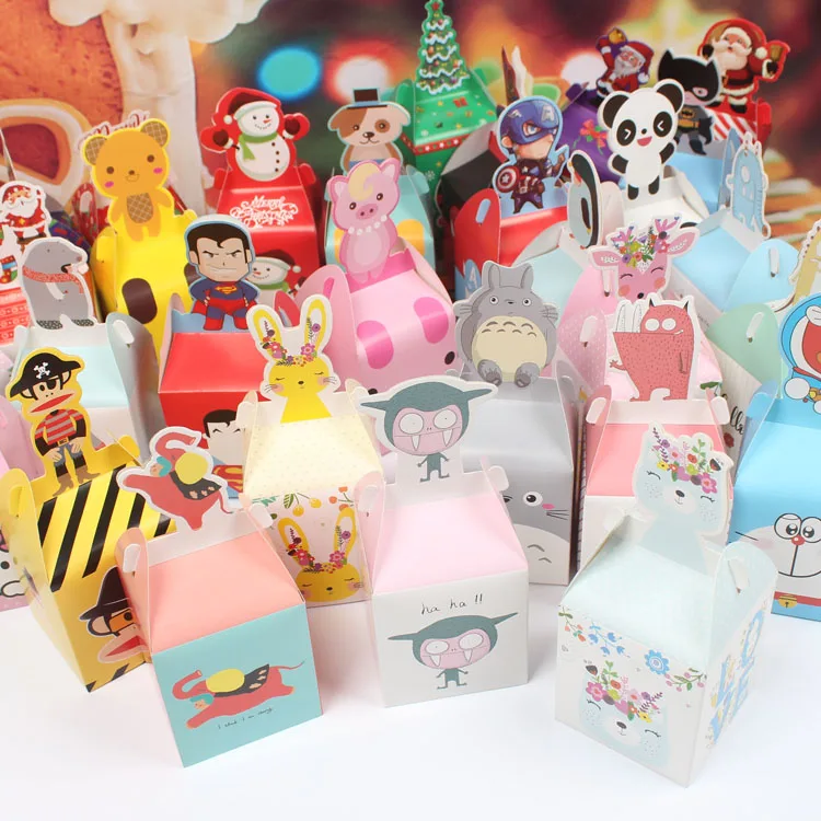 

Fine Cartoon Animal Dog Panda Pig Party Candy Box Cookie Box Kids Party Birthday Gift Box Christmas Candy Box 10pcs