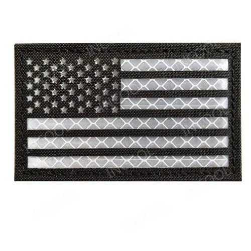 Infrared Reflective American Flag United States USA US Flags IR Patches Military Tactical Blue Line Patch Biker Fastener Badges 