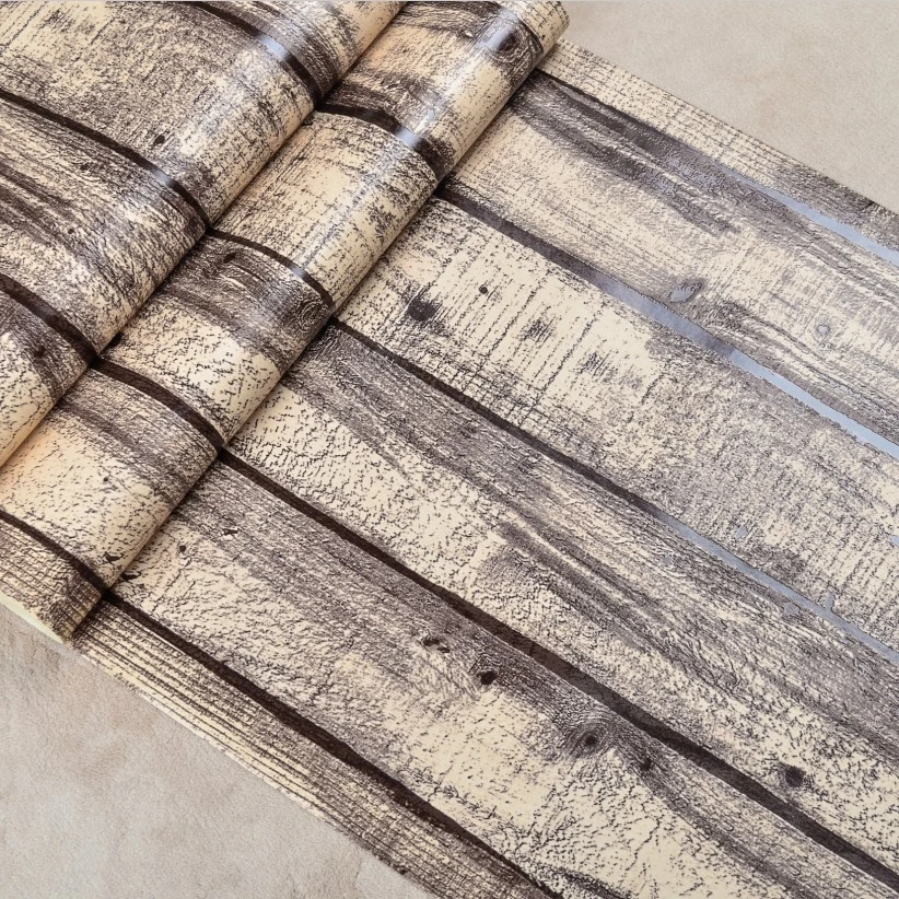 ヴィンテージパレット木製壁紙 3d 木製パネル壁紙ビニール Pvc 木製の板壁装 Pvc Wood Wallpaper 3d Woodwood Wallpaper Aliexpress