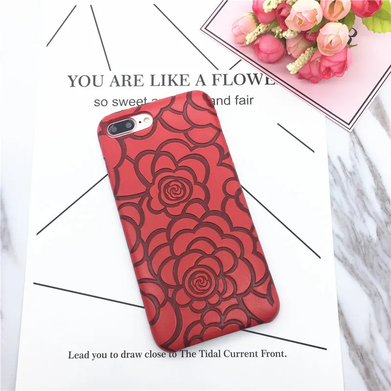 Luxury silicone soft case For Apple iphone6 6s 7 7Plus fashion slim Rose Flower iphone7Plus 6Plus woman cases shell cover |
