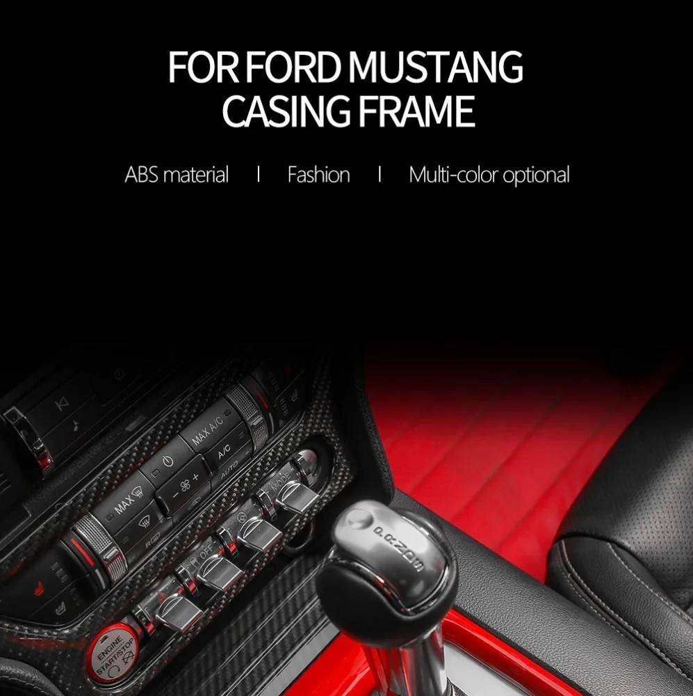 MOPAI накладки для салона автомобиля Ford Mustang, панель переключения передач, ручка, декоративная крышка, наклейка для Ford Mustang+ аксессуар