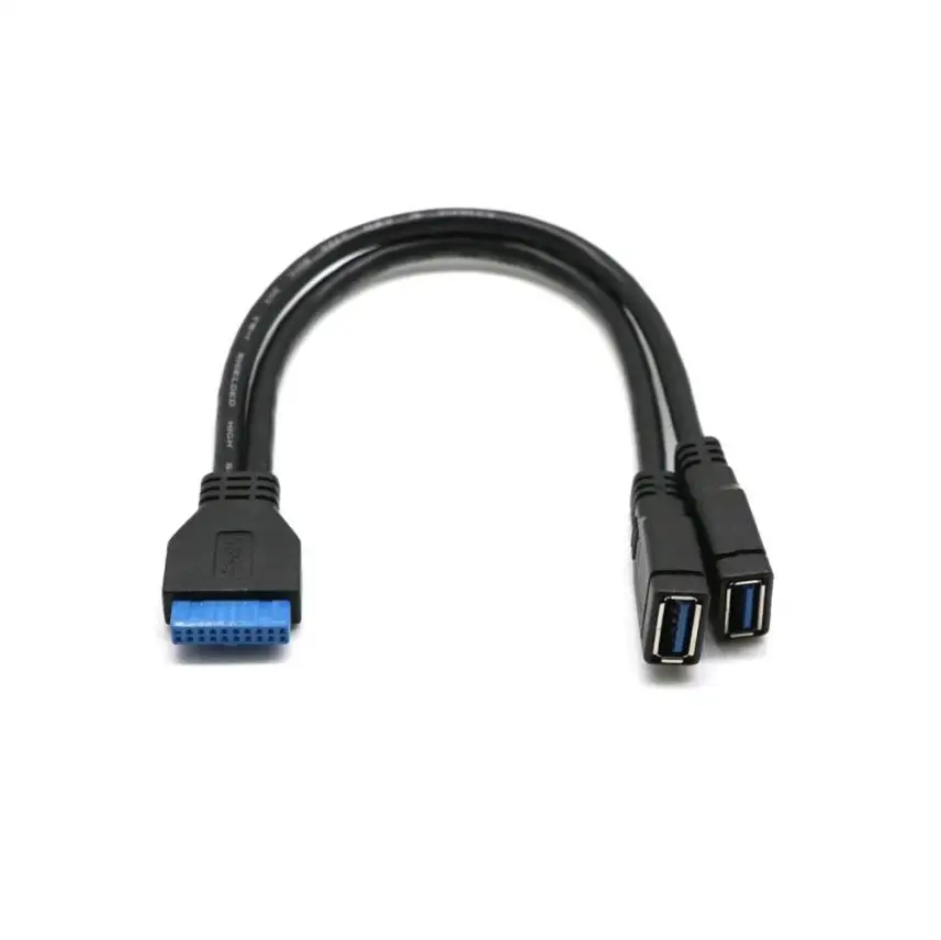HIPERDEAL новый 2 Порты USB 3,0 type-A до 20Pin материнская плата разъем y-кабель адаптер 18Apr30 дропшиппинг