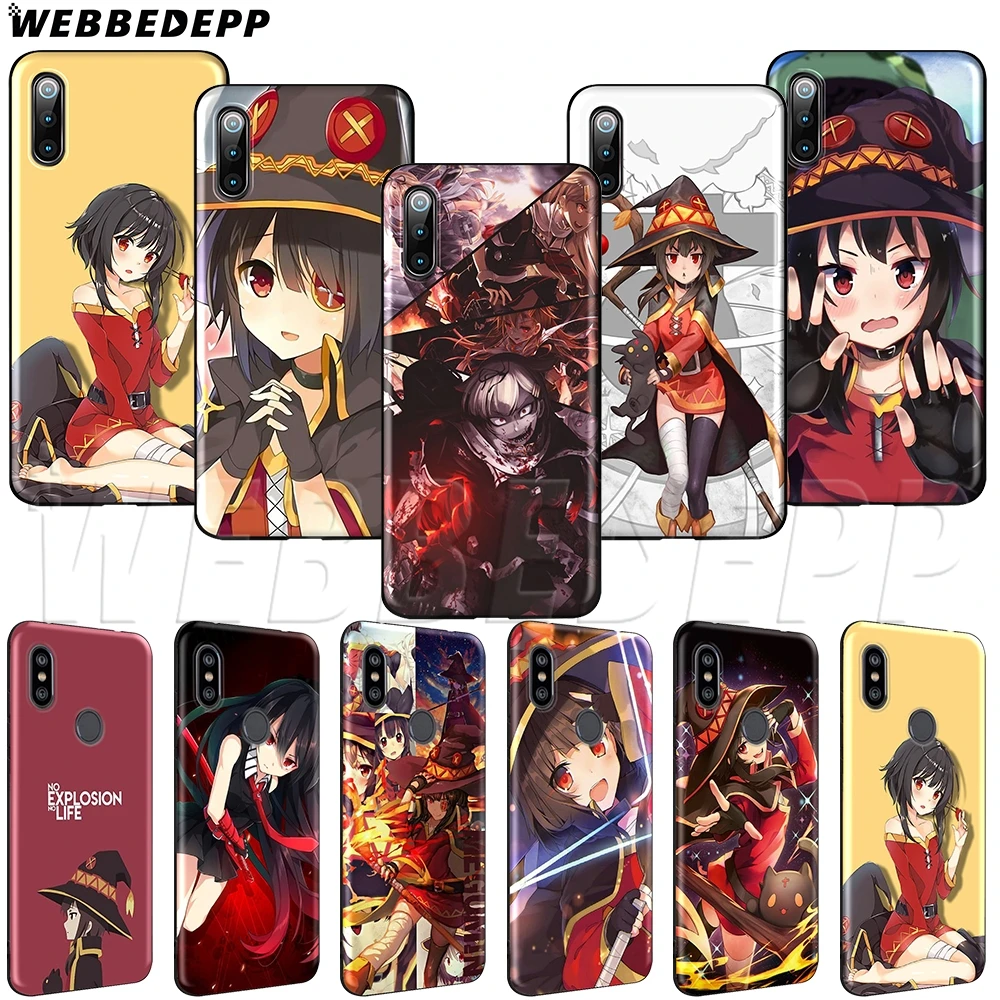 

WEBBEDEPP Anime KonoSuba Megumin Soft TPU Case for Redmi Note 4 S2 4A 4X 5 5A 6 6A 7 8 Go Pro Plus Prime