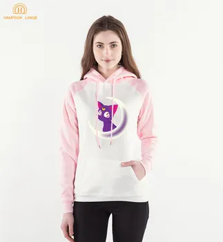 

Kawaii Sailor Moon Anime Hoodie Pink Warm Fleece Raglan Hoodies 2019 Spring Autumn Kawaii Sweatshirts Women Kpop Raglan Hoodie