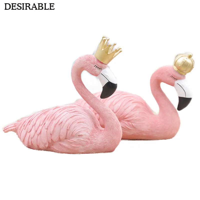 

DESIRABLE Queen King ins Flamingo Resin Crafts European Decoration Home Decoration Birthday Gift A variety of sizes available