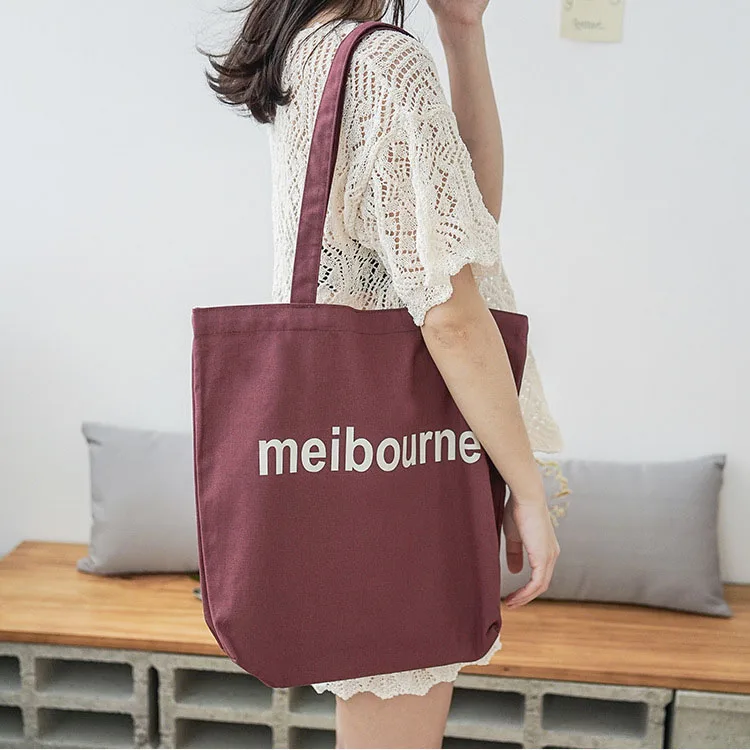 Новая Большая вместительная Холщовая Сумка для покупок из хлопковой ткани, женская пляжная сумка, сумка на плечо, складная многоразовая большая сумка для покупок - Цвет: Wine red