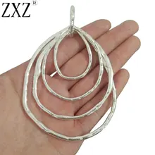 ZXZ 2 шт. античное серебро замак большой молотком 4 кольца круги Заявление Подвески для изготовления ювелирных изделий 102x70 мм