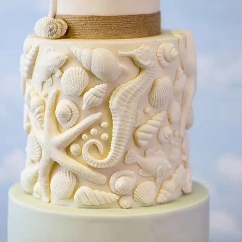 3D морская лошадь ракушка Морская звезда шоколад из силиконовой формы помадка Плесень DIY Инструменты для украшения торта для вечеринки Кекс Конфеты Fimo глиняные формы