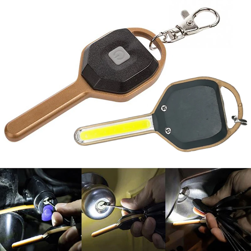 

Mini LED Flashlight Light Mini Key Shape Keychain Lamp Torch Emergency Camping Night Helper Lamps Small Convenient Versatile