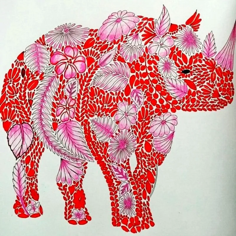 Aliexpress Buy 96 Pages Animal Kingdom Coloring Book For Children Adults Relieve Stress Kill Time Graffiti Painting Drawing Libro Colorear From