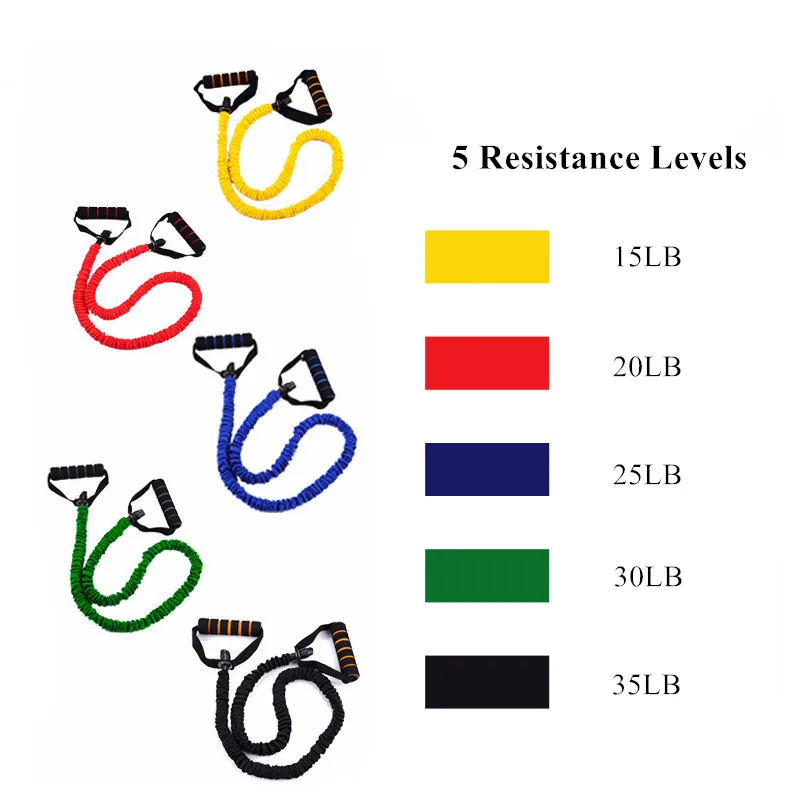 5 шт. набор эспандеров оборудование для фитнеса трос латексный Кроссфит Пилатес спортивный тренажерный зал тренировки резиновая нить тренировки мышц тела