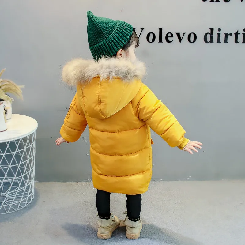 COOTELILI Long Parka Girl Winter Coat For Boys Real Raccoon Fur Hooded Winter Kids Jacket Boys Baby Girl Clothes Winter  (23)