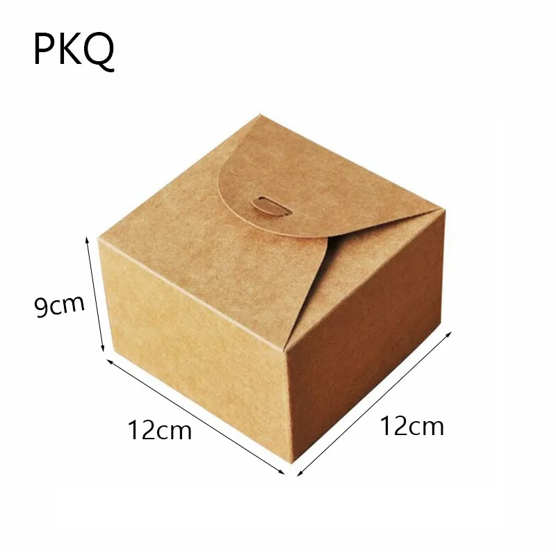Подарочная коробка большого размера вечерние сувениры упаковочная бумажная коробка квадратный коричневый/черный конфеты печенье торт упаковка для кексов коробки 20 шт./лот 8/10