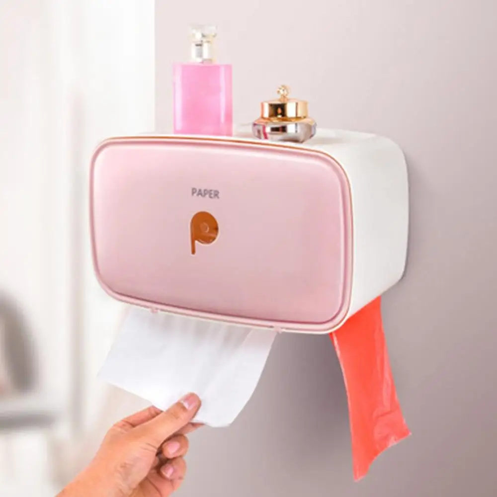 Multi-Function Waterproof Bathroom Toilet Roll Paper Holder Paper Phone Holder With Storage Shelf Rack