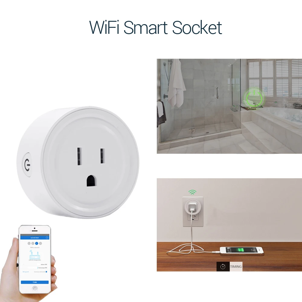 UNS UK EU Smart Stecker, WiFi Fernbedienung mit Alexa, Timing auf/off Die Power, samrt Google Home Elektrische Mini Buchse