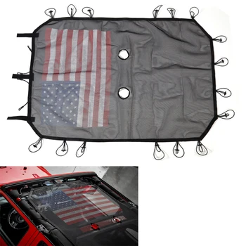 

Car Roof Insulation Sunshade Net Mesh Cover Anti UV Rays Travel Outdoor Styling For Jeep Wrangler 2 4 Doors 2007-2017