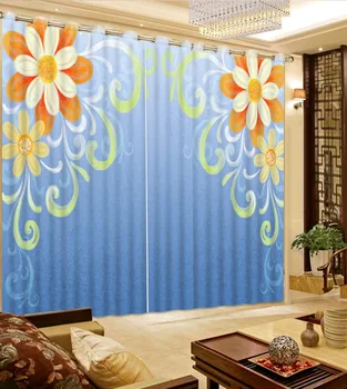 

High quality custom 3d curtain fabric grey curtains